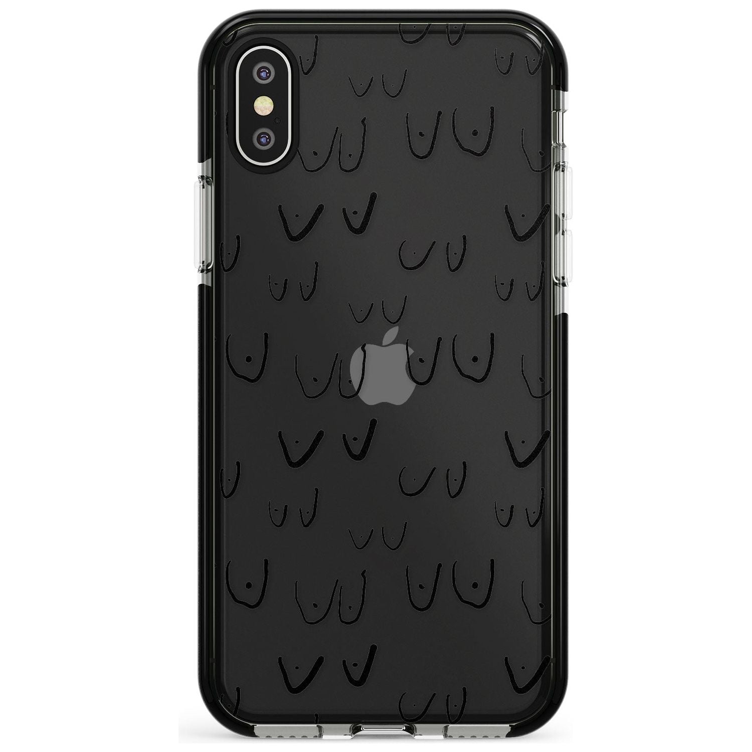 Boob Pattern (Black) Pink Fade Impact Phone Case for iPhone X XS Max XR