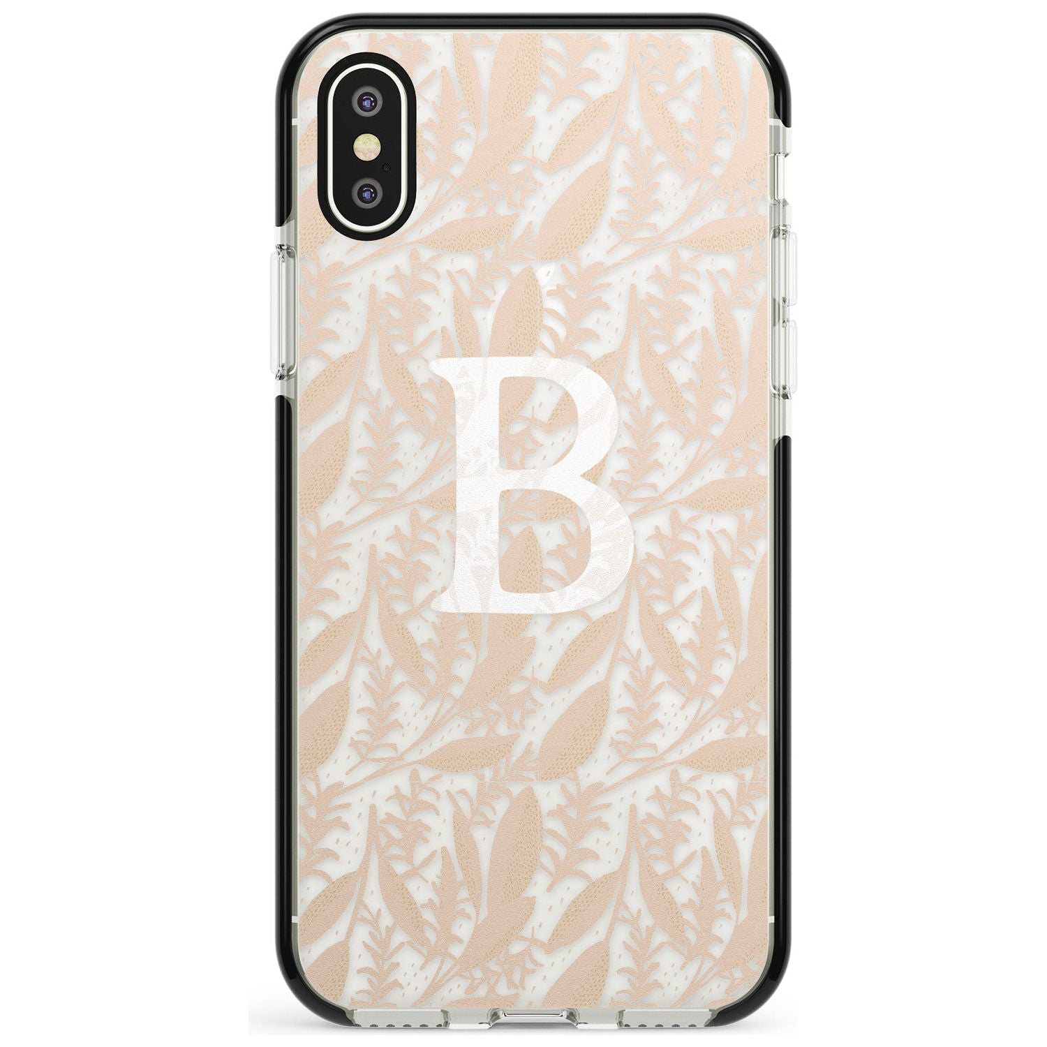 Subtle Monogram Abstract Floral iPhone Case Black Impact Custom Phone Case - Case Warehouse