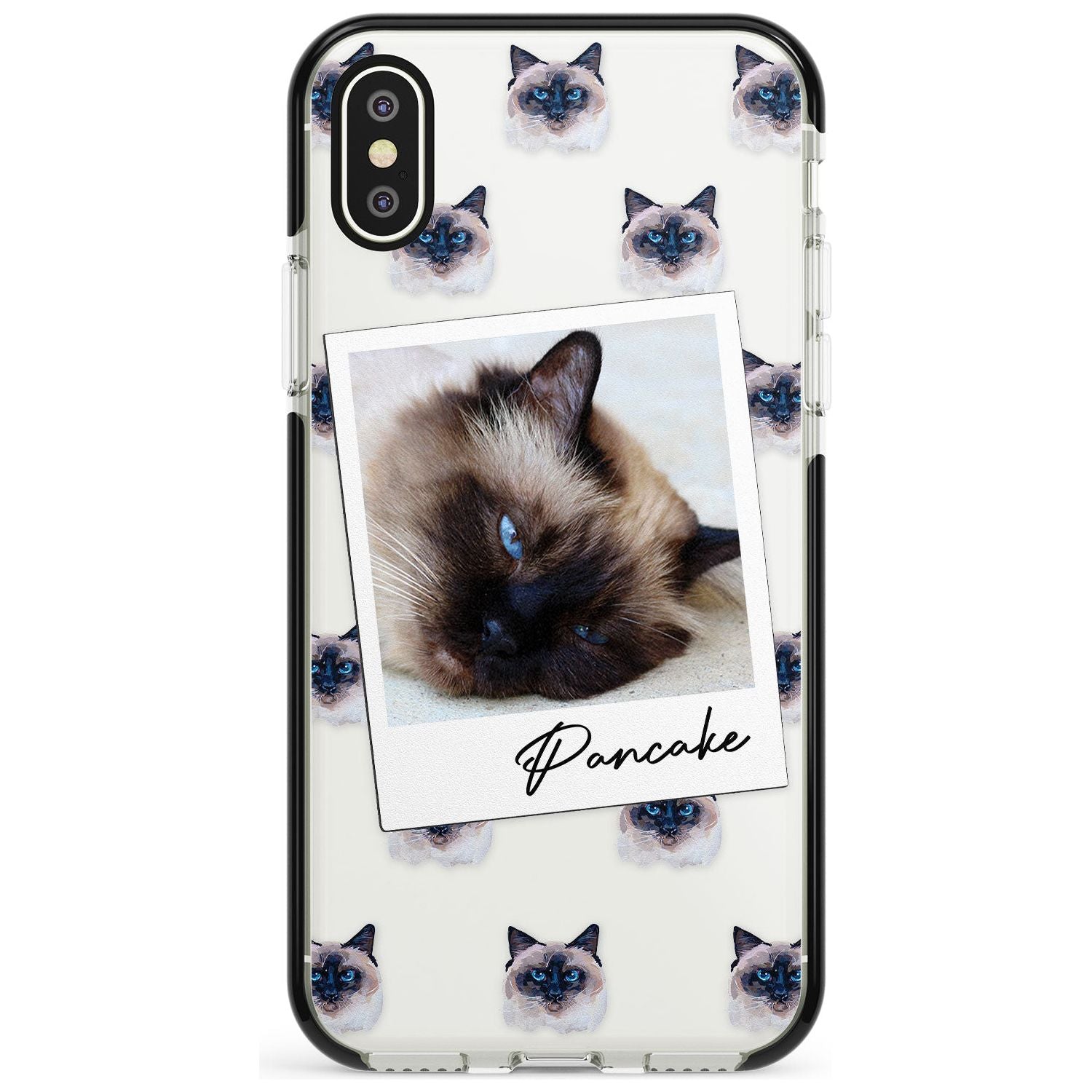 Personalised Burmese Cat Photo Black Impact Phone Case for iPhone X XS Max XR