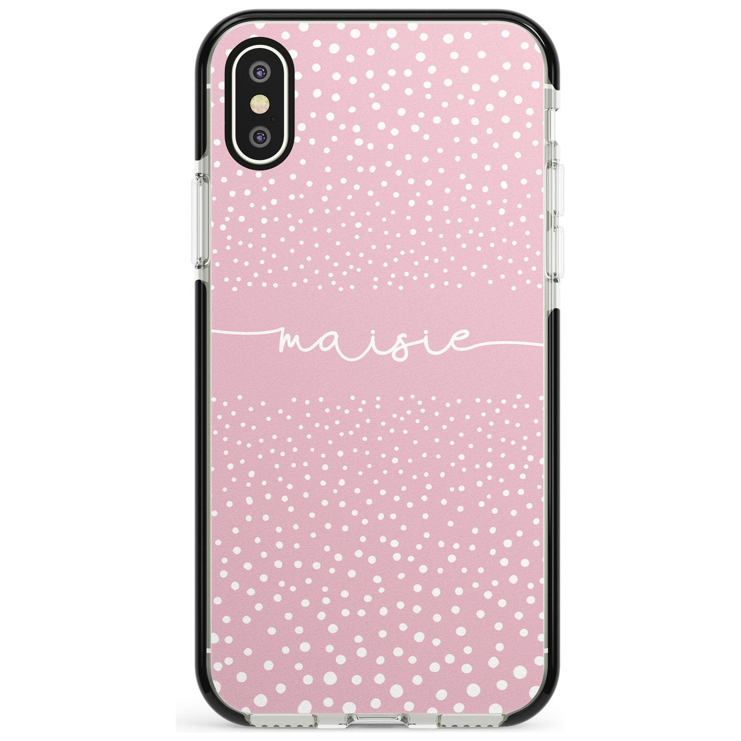 Custom Pink Dots iPhone Case Black Impact Custom Phone Case - Case Warehouse