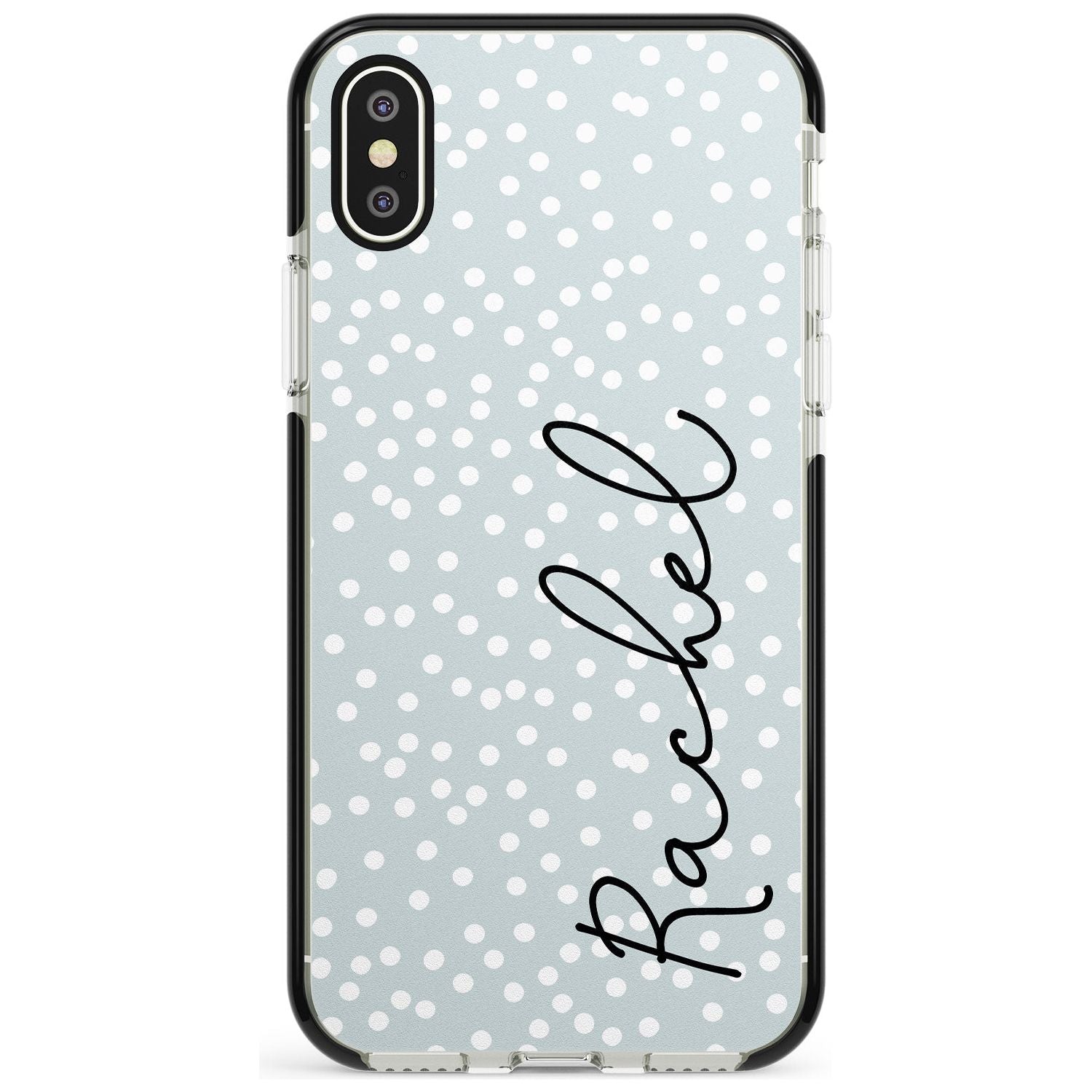 Vertical Cursive & Dots iPhone Case Black Impact Custom Phone Case - Case Warehouse
