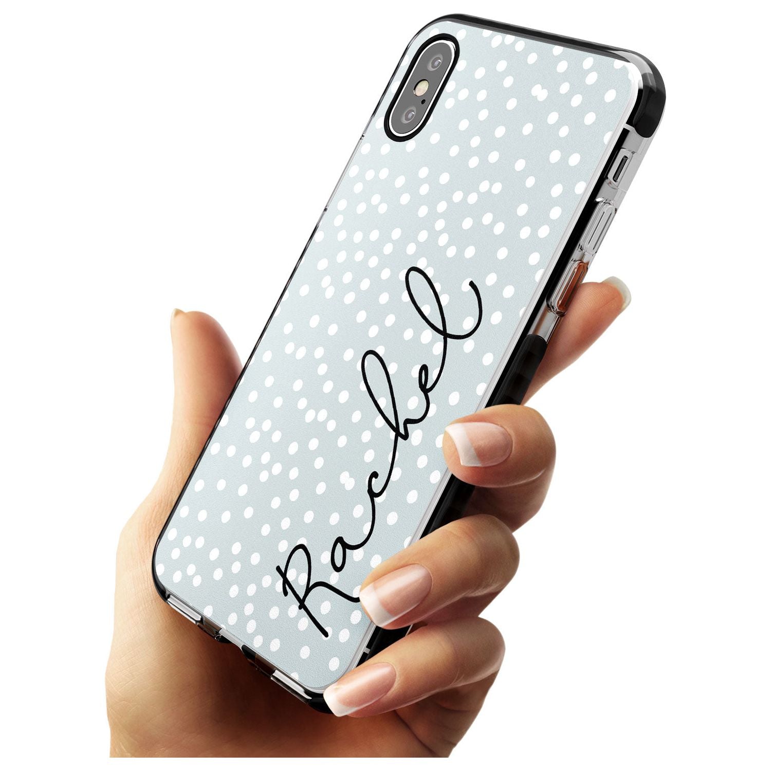 Vertical Cursive & Dots iPhone Case Custom Phone Case - Case Warehouse