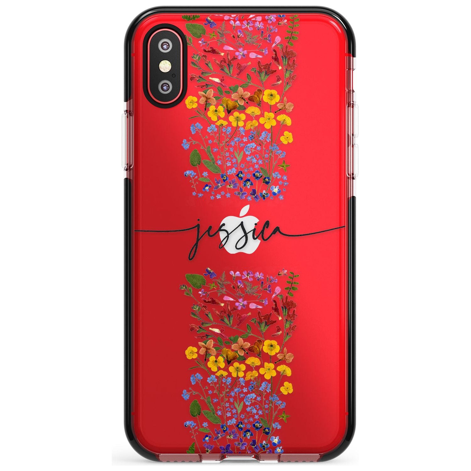 Custom Wildflower Stripe Pink Fade Impact Phone Case for iPhone X XS Max XR