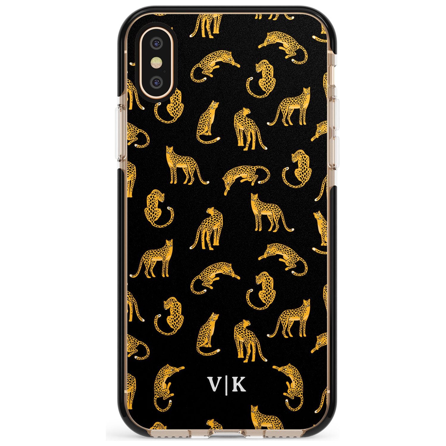 Personalised Cheetah Pattern: Black Pink Fade Impact Phone Case for iPhone X XS Max XR