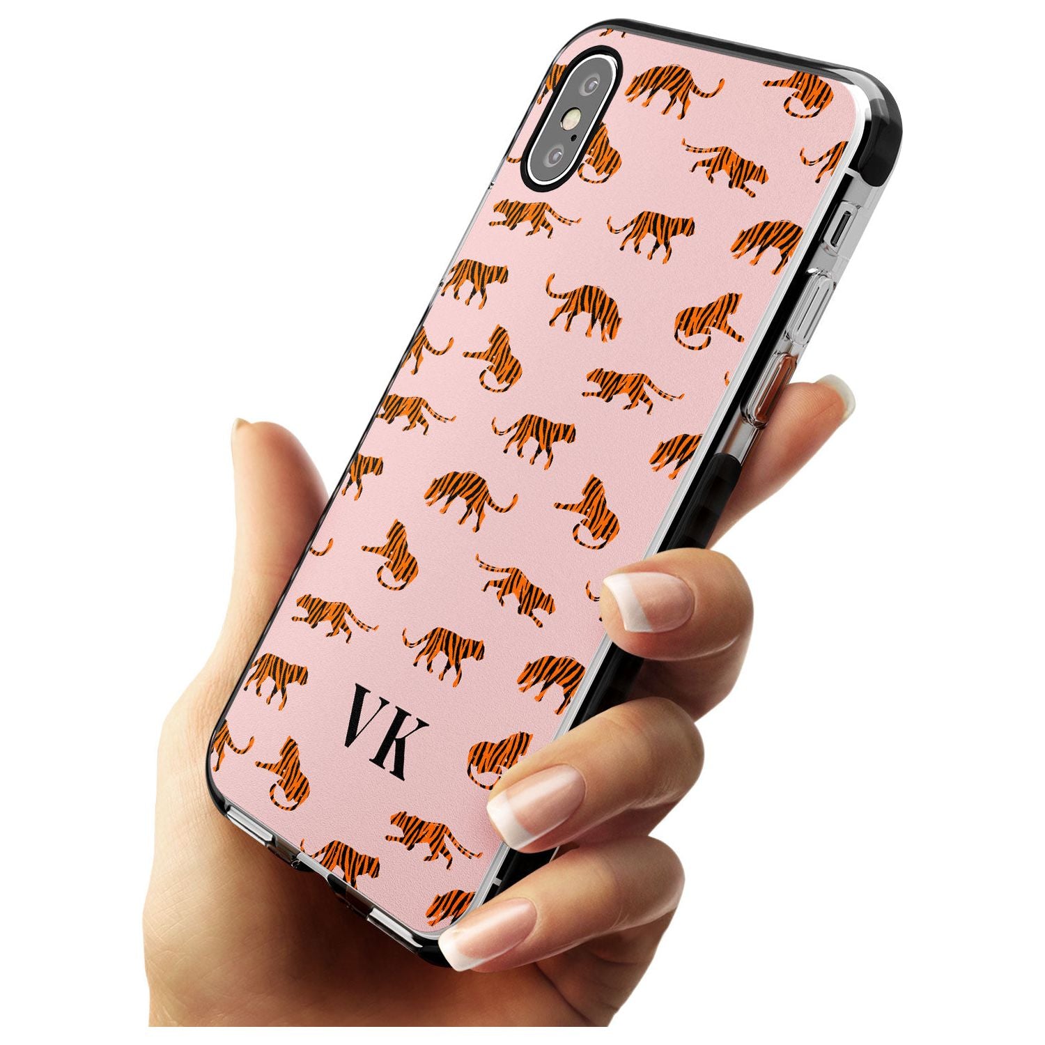 Safari Tiger Pattern on Pink iPhone Case Custom Phone Case - Case Warehouse