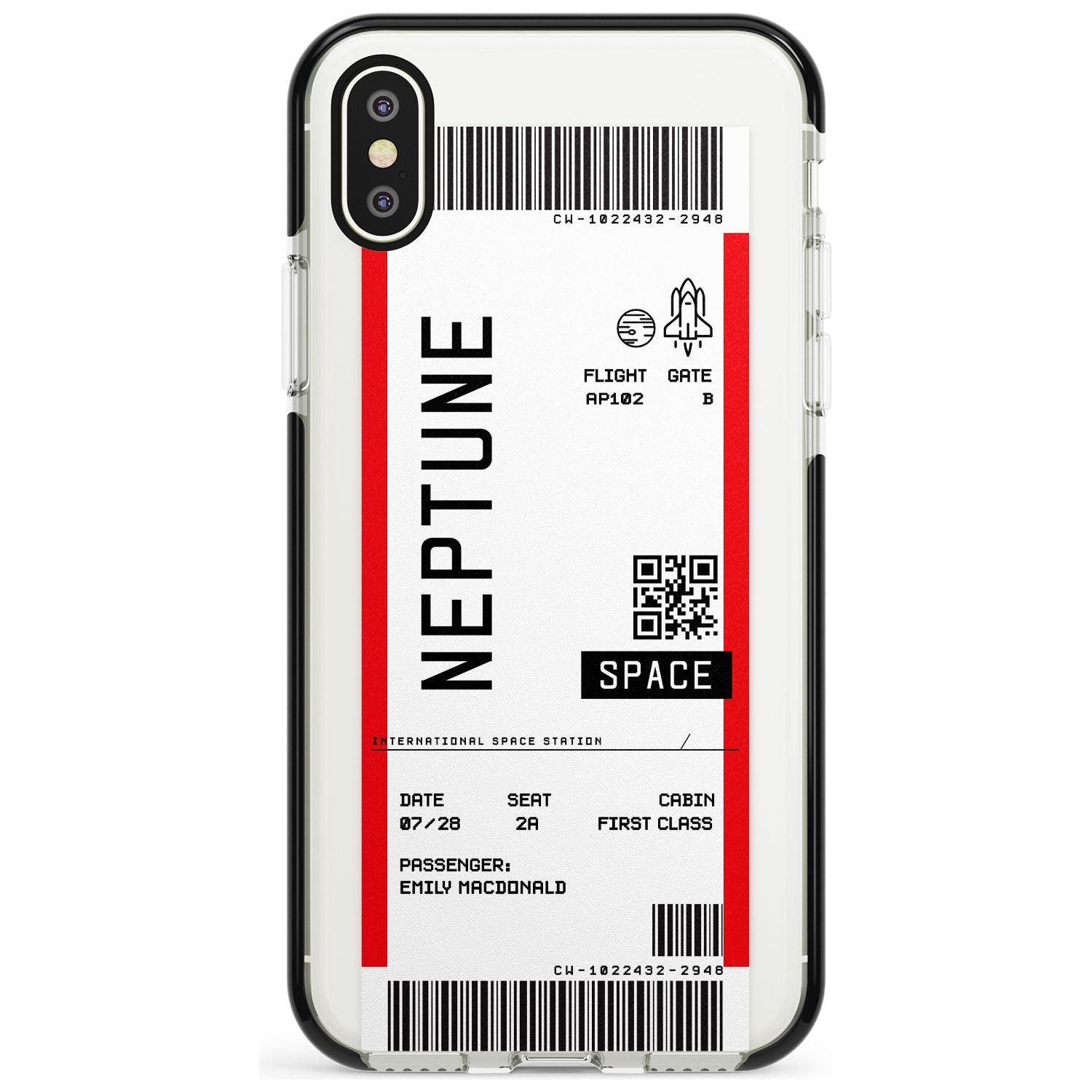 Neptune Space Travel Ticket iPhone Case Black Impact Custom Phone Case - Case Warehouse
