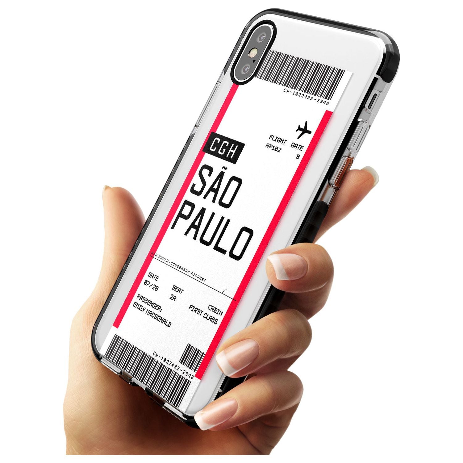 São Paulo Boarding Pass iPhone Case Custom Phone Case - Case Warehouse