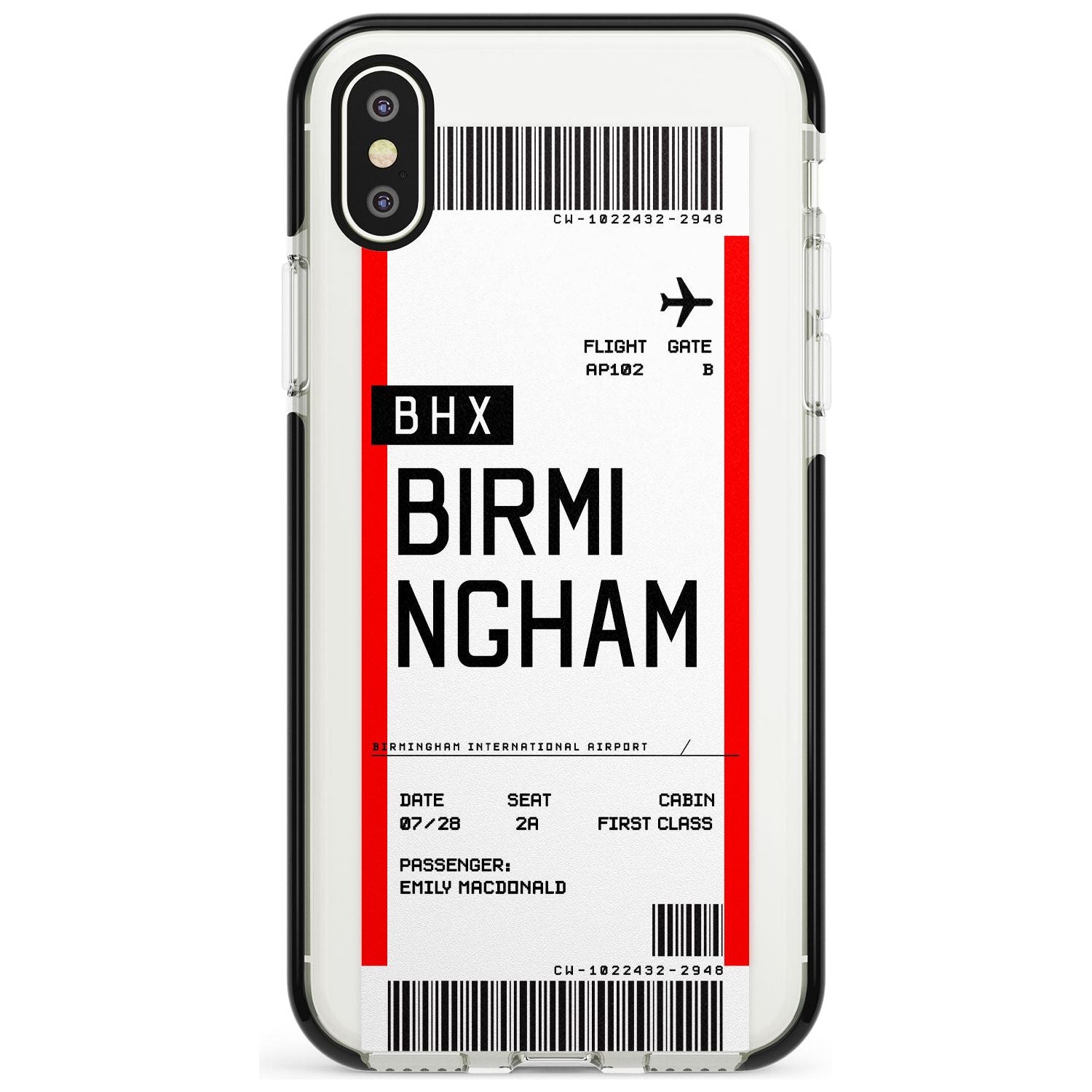 Birmingham Boarding Pass Black Impact Custom Phone Case - Case Warehouse