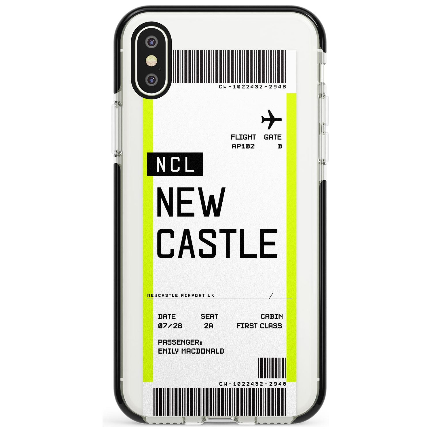 Newcastle Boarding Pass Black Impact Custom Phone Case - Case Warehouse