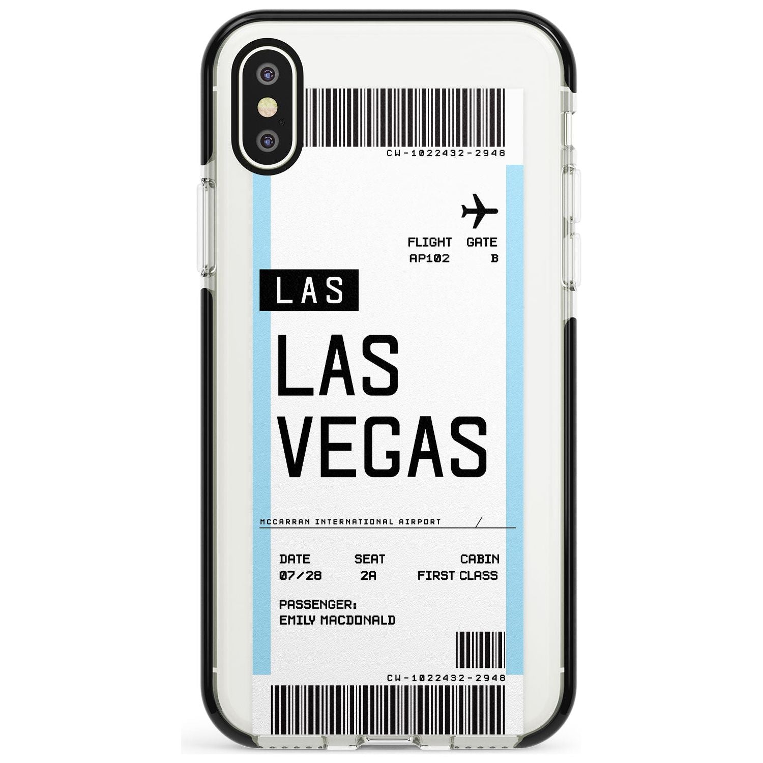 Las Vegas Boarding Pass iPhone Case Black Impact Custom Phone Case - Case Warehouse