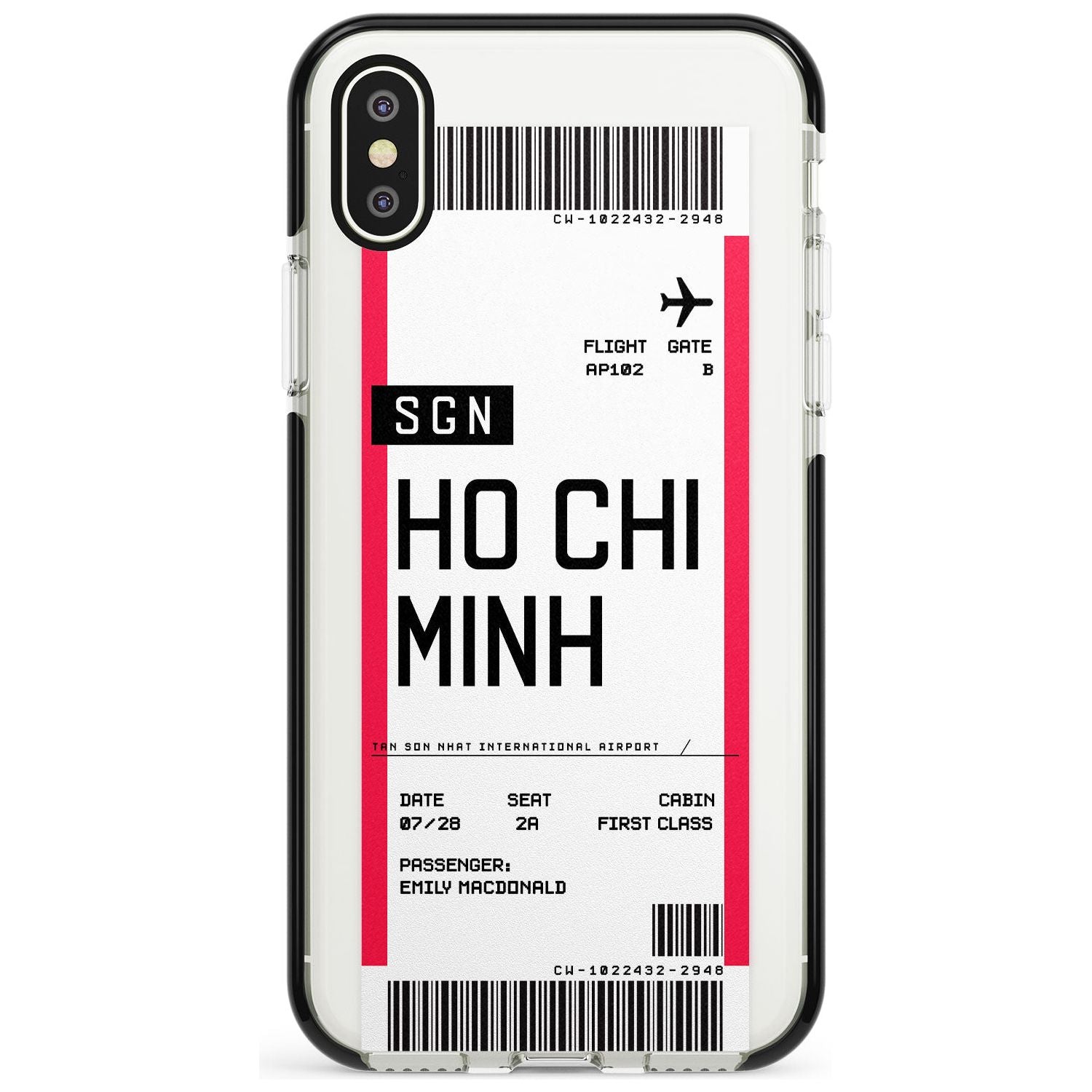 Ho Chi Minh City Boarding Pass iPhone Case Black Impact Custom Phone Case - Case Warehouse