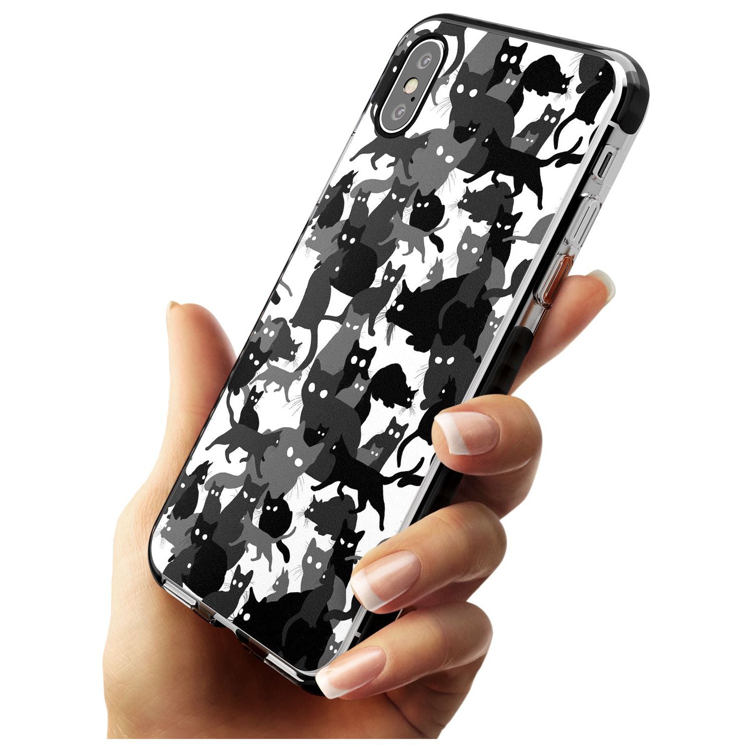 Black & White Cat Camouflage iPhone Case Phone Case - Case Warehouse