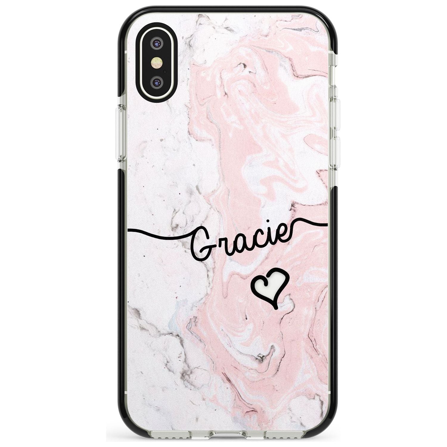 Pink Marble iPhone Case Black Impact Custom Phone Case - Case Warehouse