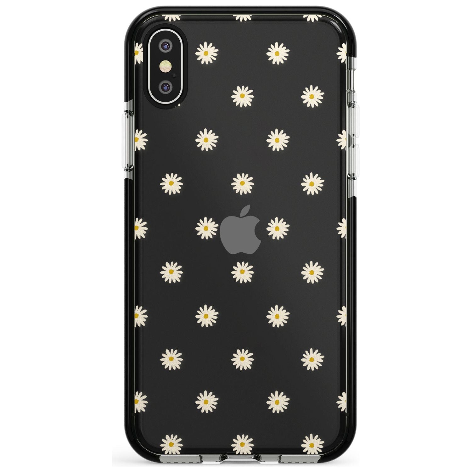 Daisy Pattern - Clear Cute Floral Design Pink Fade Impact Phone Case for iPhone X XS Max XR