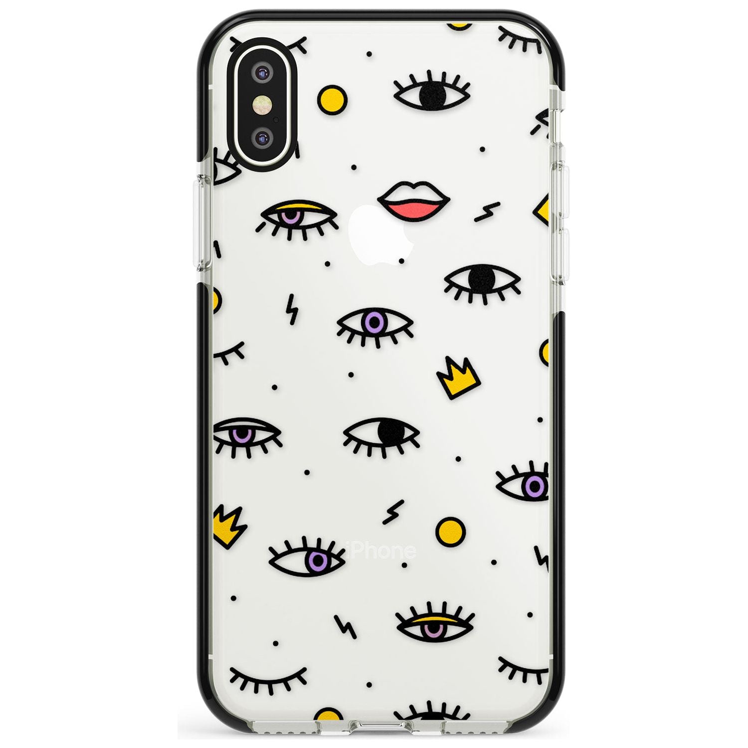 Eyes & Lips Icons iPhone Case Black Impact Phone Case - Case Warehouse