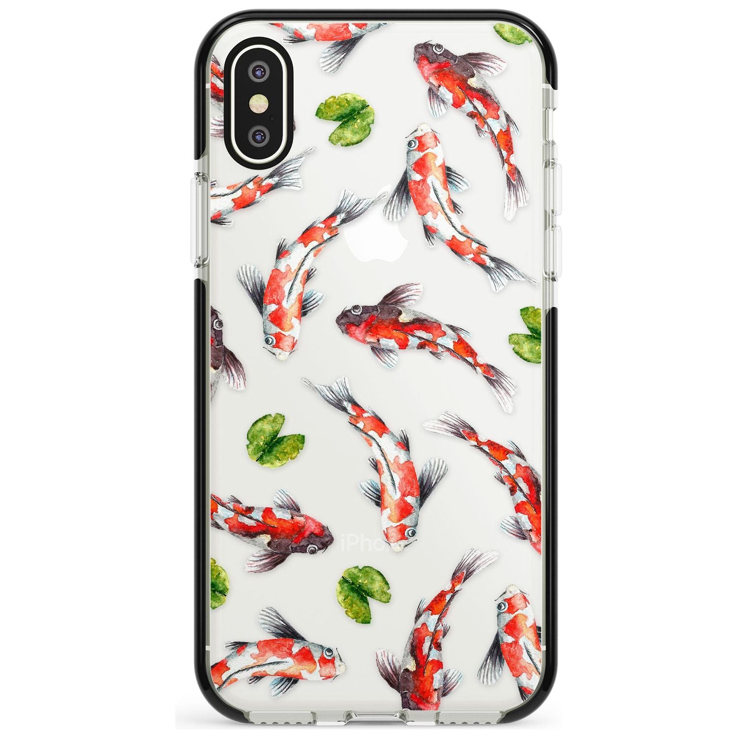 Koi Fish Japanese Watercolour iPhone Case Black Impact Phone Case - Case Warehouse