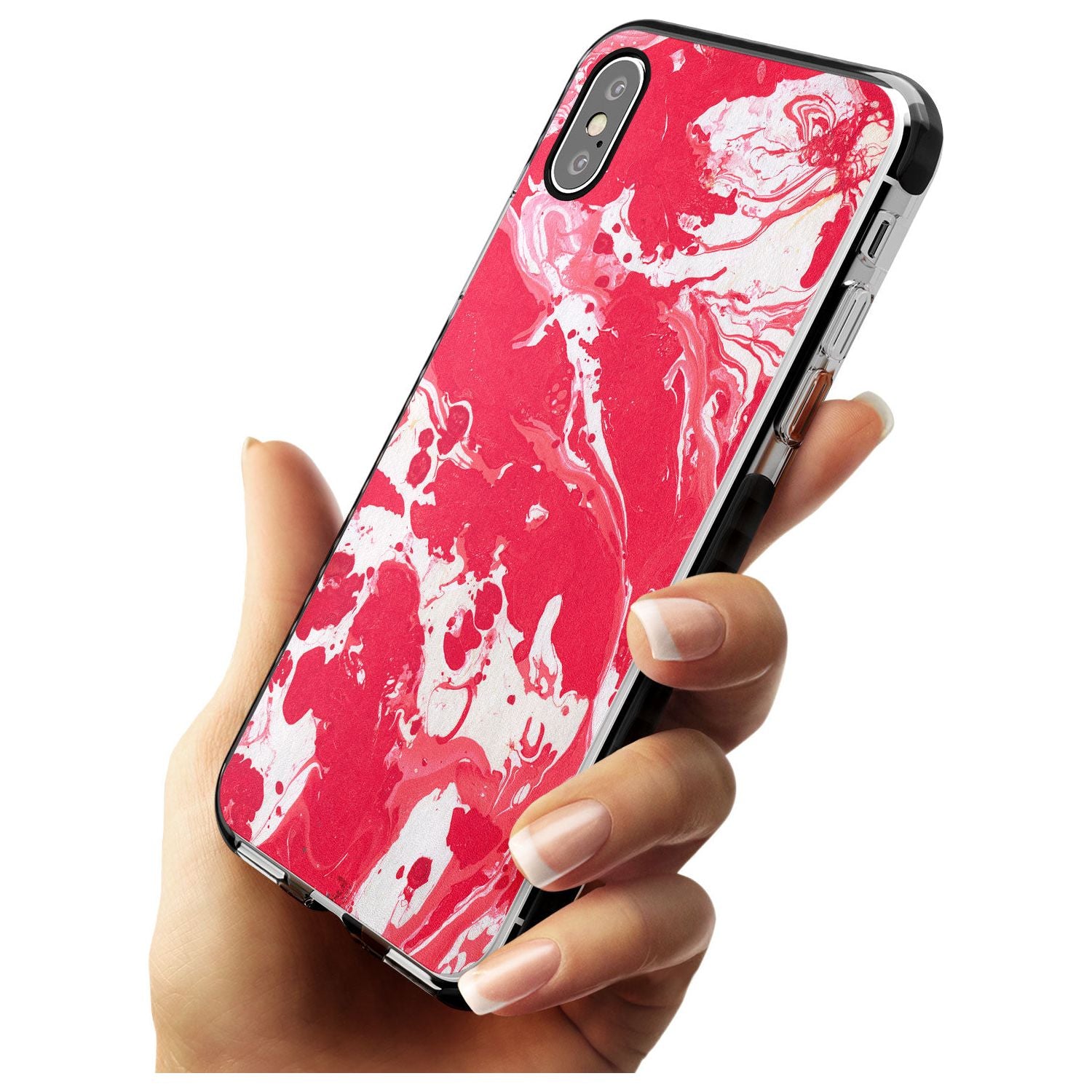 Red & White - Marbled Paper iPhone Case Phone Case - Case Warehouse