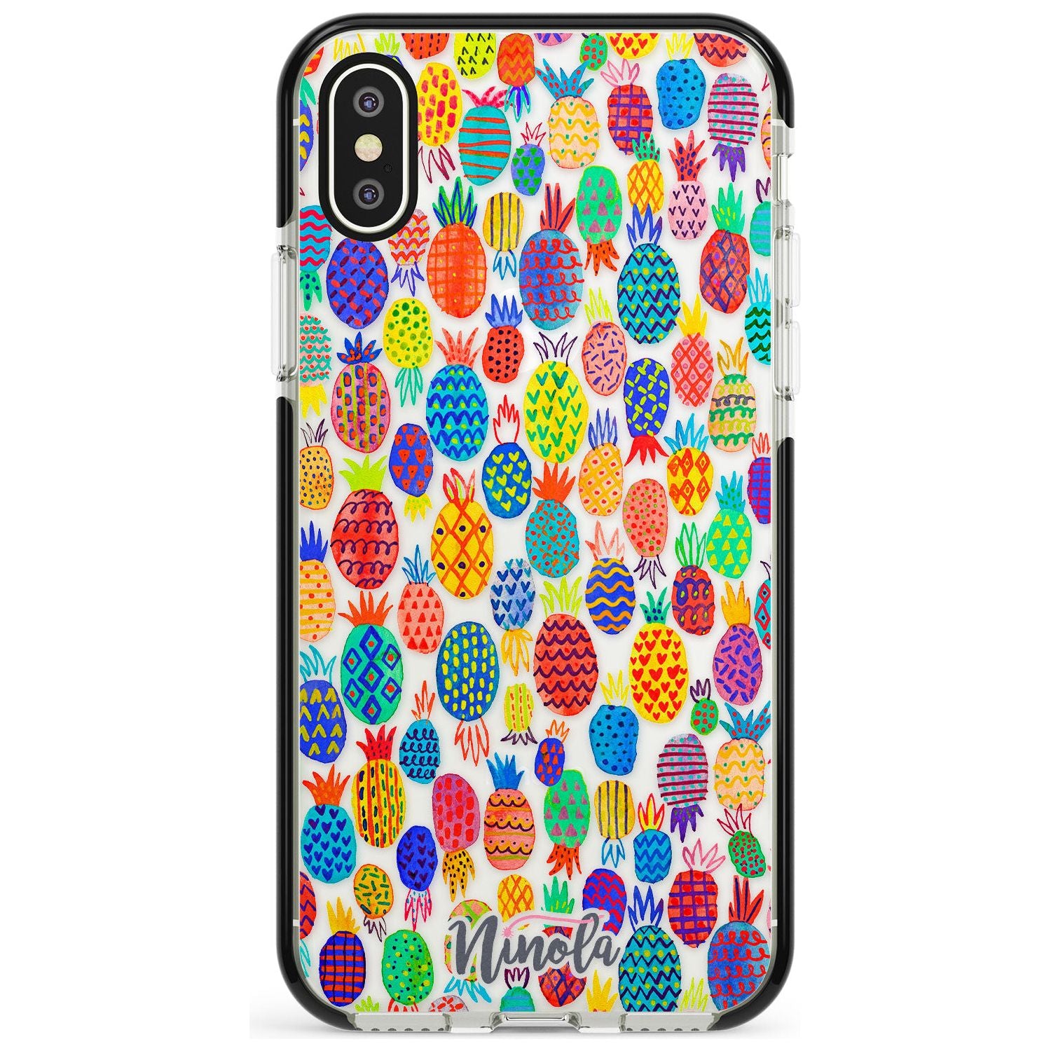 Cute Pineapples Black Impact Phone Case for iPhone X XS Max XR