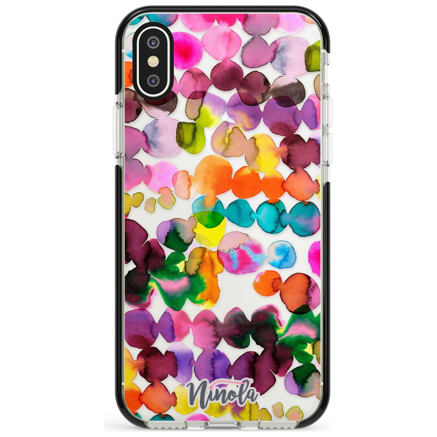 Ink Bleeding Dots Black Impact Phone Case for iPhone X XS Max XR