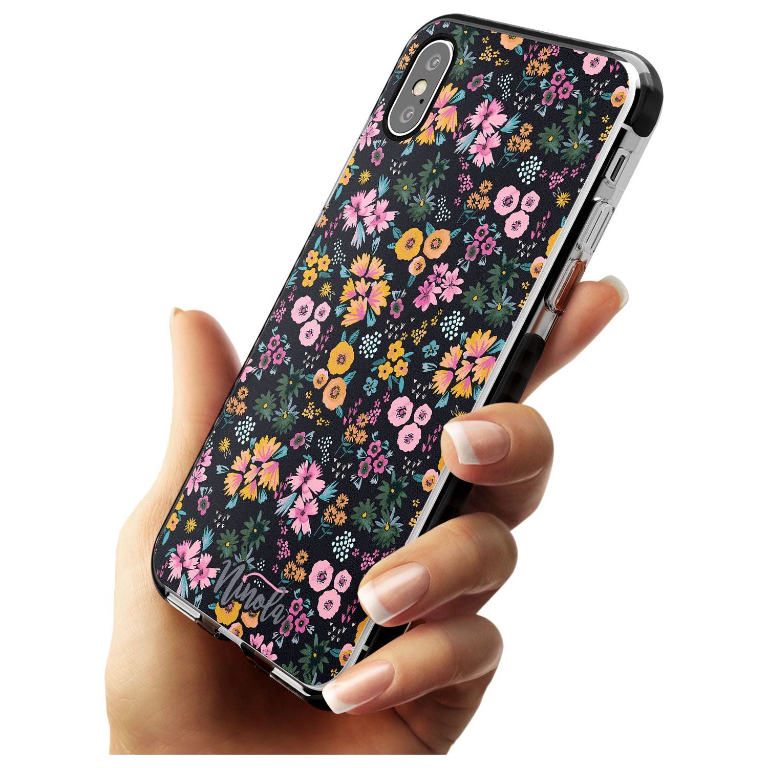 Little Flowers Black Impact Phone Case for iPhone X XS Max XR