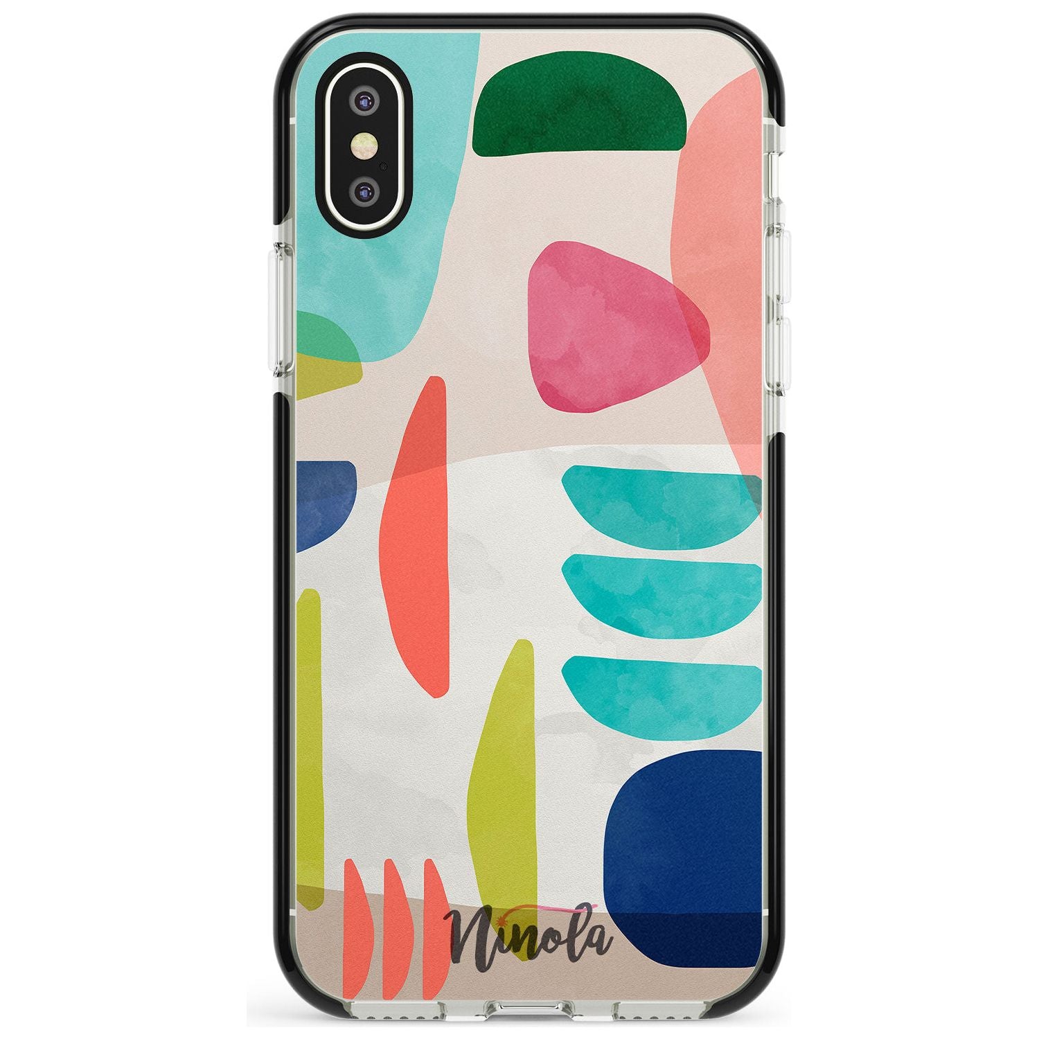 Organic Bold Shapes Black Impact Phone Case for iPhone X XS Max XR