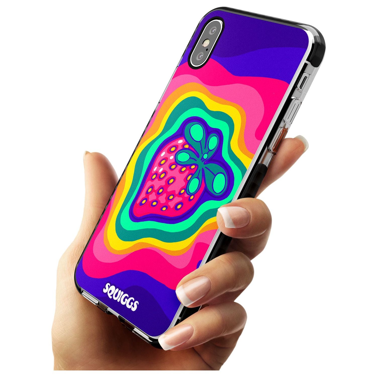 Strawberry Rainbow Pink Fade Impact Phone Case for iPhone X XS Max XR