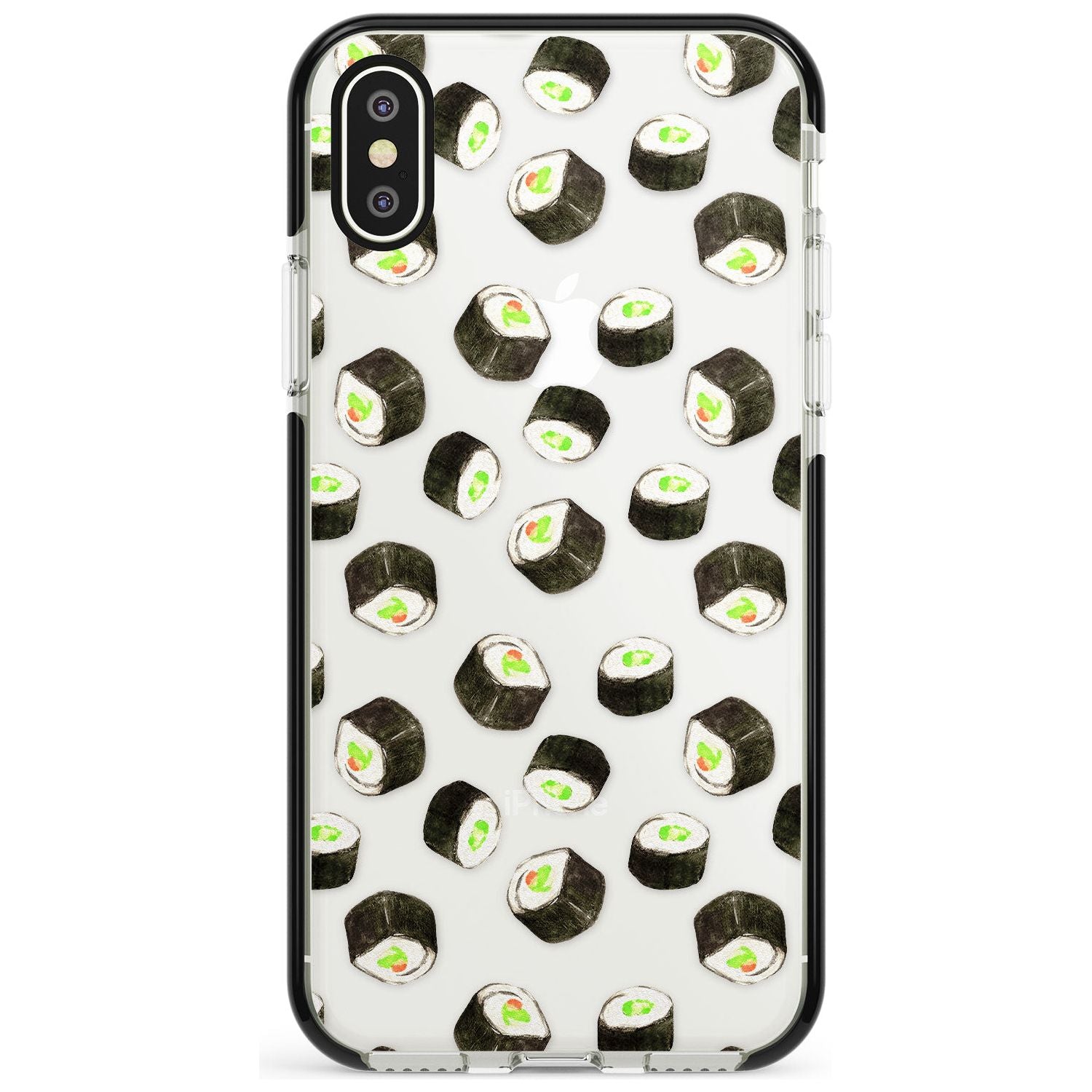 Maki Rolls Sushi Pattern iPhone Case Black Impact Phone Case - Case Warehouse