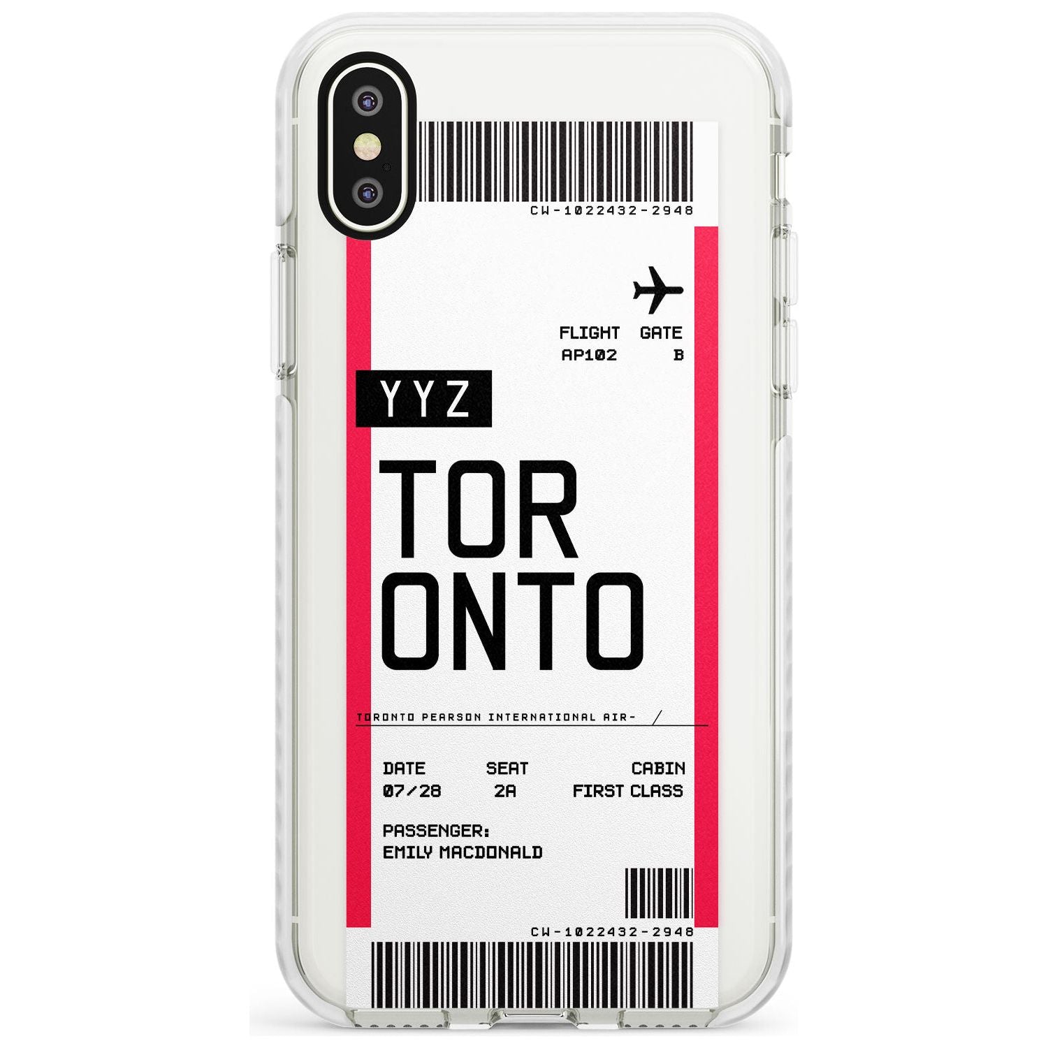 Toronto Boarding Pass iPhone Case Impact Case Custom Phone Case - Case Warehouse