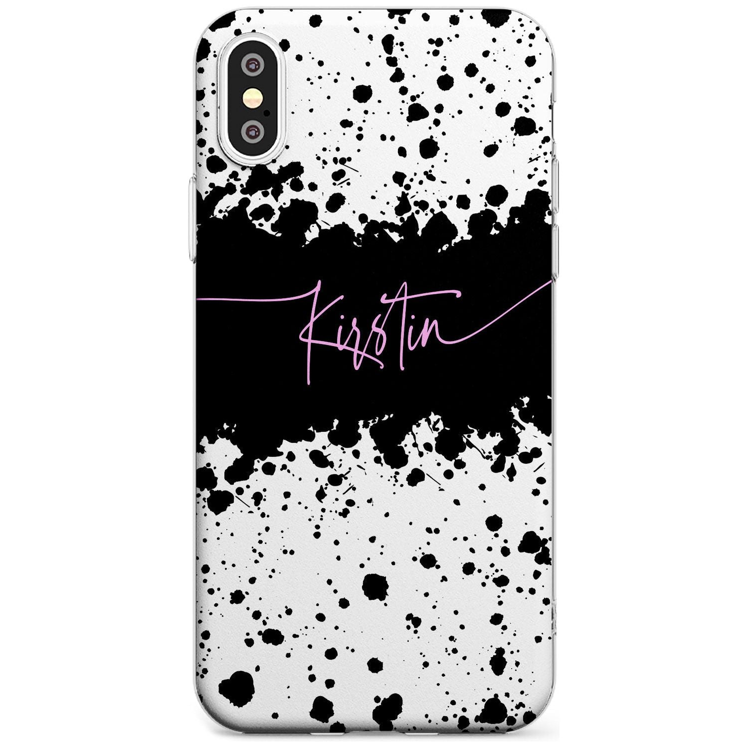Black & White Paint Splatters iPhone Case Slim Case Custom Phone Case - Case Warehouse