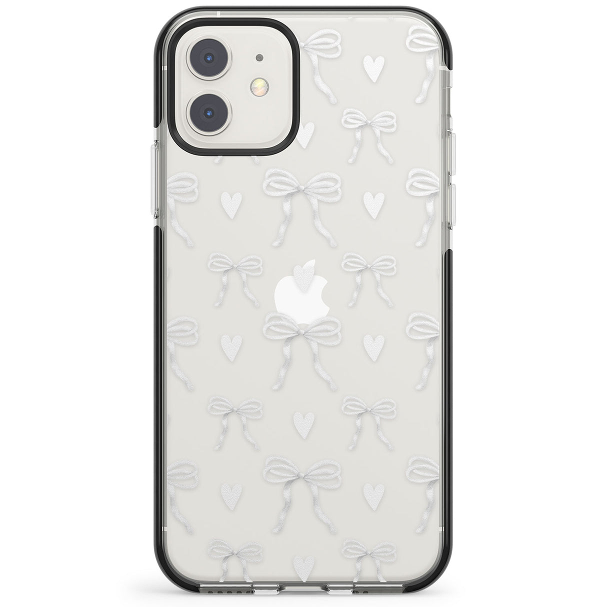 White Bows & Hearts Impact Phone Case for iPhone 11, iphone 12