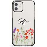 Personalised Spring Wildflowers Impact Phone Case for iPhone 11, iphone 12