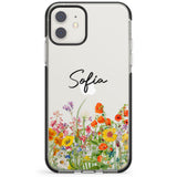 Personalised Summer Wildflowers Impact Phone Case for iPhone 11, iphone 12