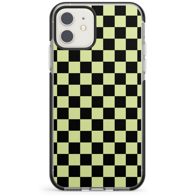 Black & Lime Check Impact Phone Case for iPhone 11, iphone 12