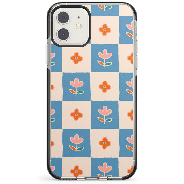 Vintage Bloom Checkered Impact Phone Case for iPhone 11, iphone 12