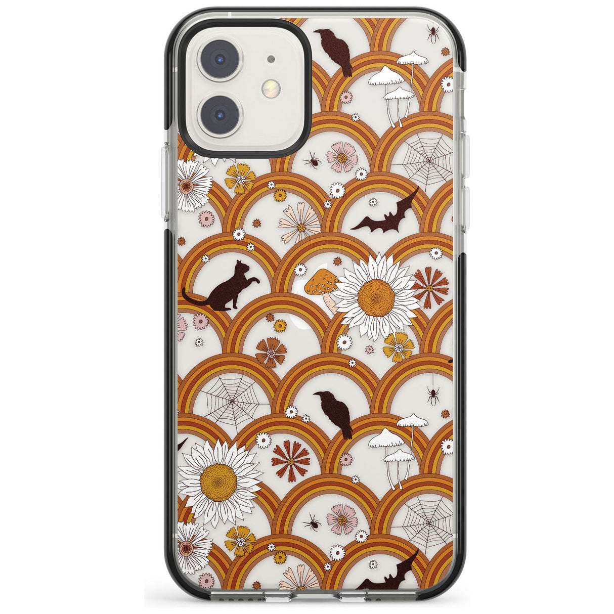 Halloween Skulls and Flowers Impact Phone Case for iPhone 11, iphone 12