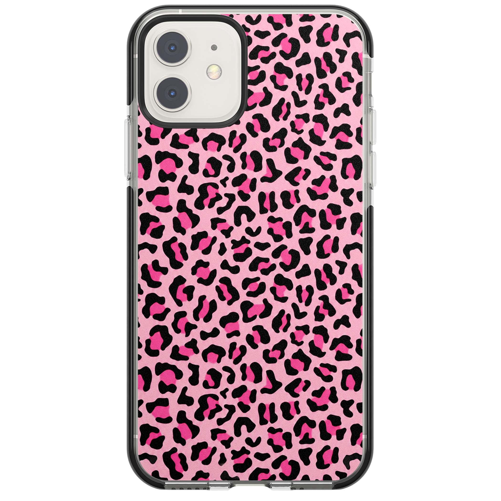 Pink Leopard baddie iPhone case | Black Impact case for iPhone 11, iPhone 12