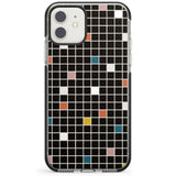 Earthtone Black Geometric Grid Impact Phone Case for iPhone 11, iphone 12