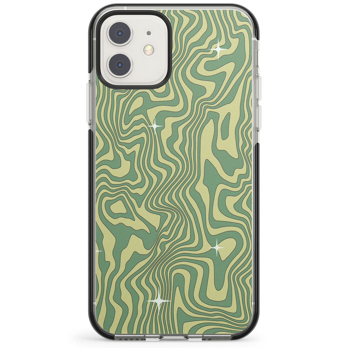 Green Abstract Wave Impact Phone Case for iPhone 11, iphone 12