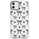 Black Bows & Hearts Impact Phone Case for iPhone 11, iphone 12