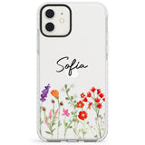 Personalised Spring Wildflowers Impact Phone Case for iPhone 11, iphone 12