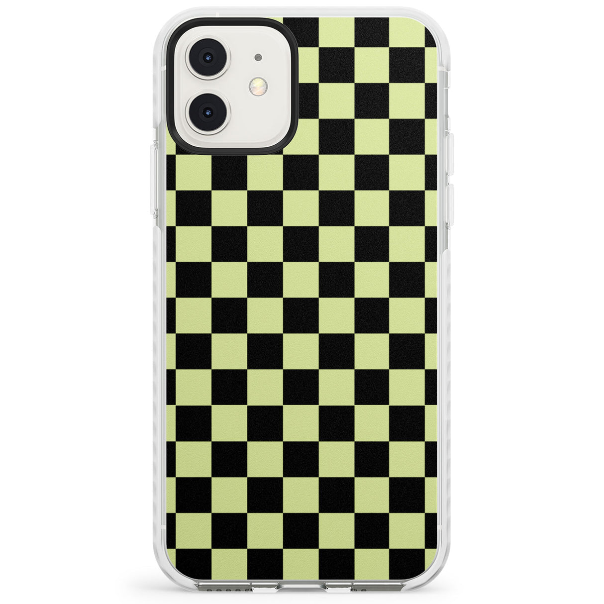 Black & Lime Check Impact Phone Case for iPhone 11, iphone 12