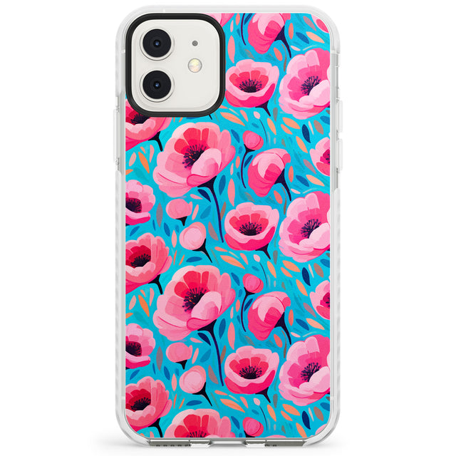 Tropical Pink Poppies Impact Phone Case for iPhone 11, iphone 12