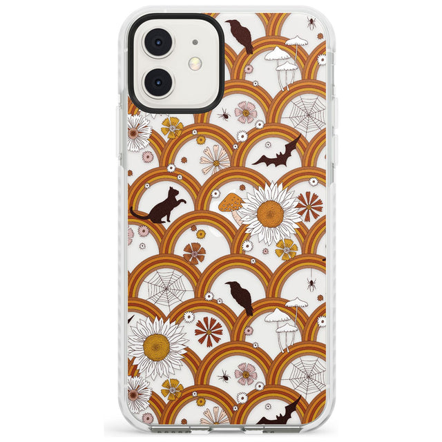 Halloween Skulls and Flowers Impact Phone Case for iPhone 11, iphone 12