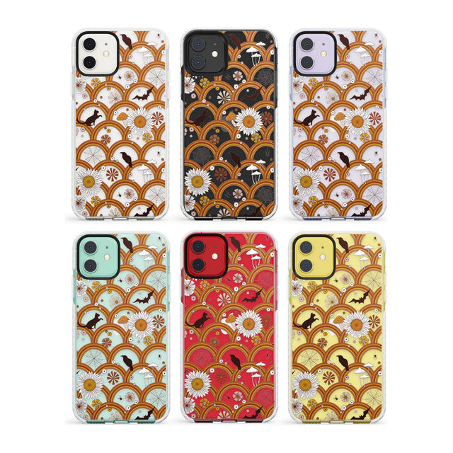 Halloween Skulls and Flowers Impact Phone Case for iPhone 11, iphone 12