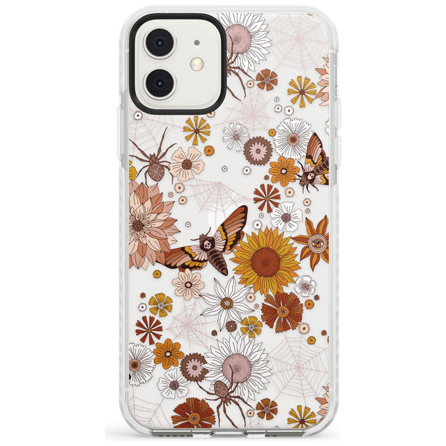 Halloween Skulls and Flowers Impact Phone Case for iPhone 11, iphone 12