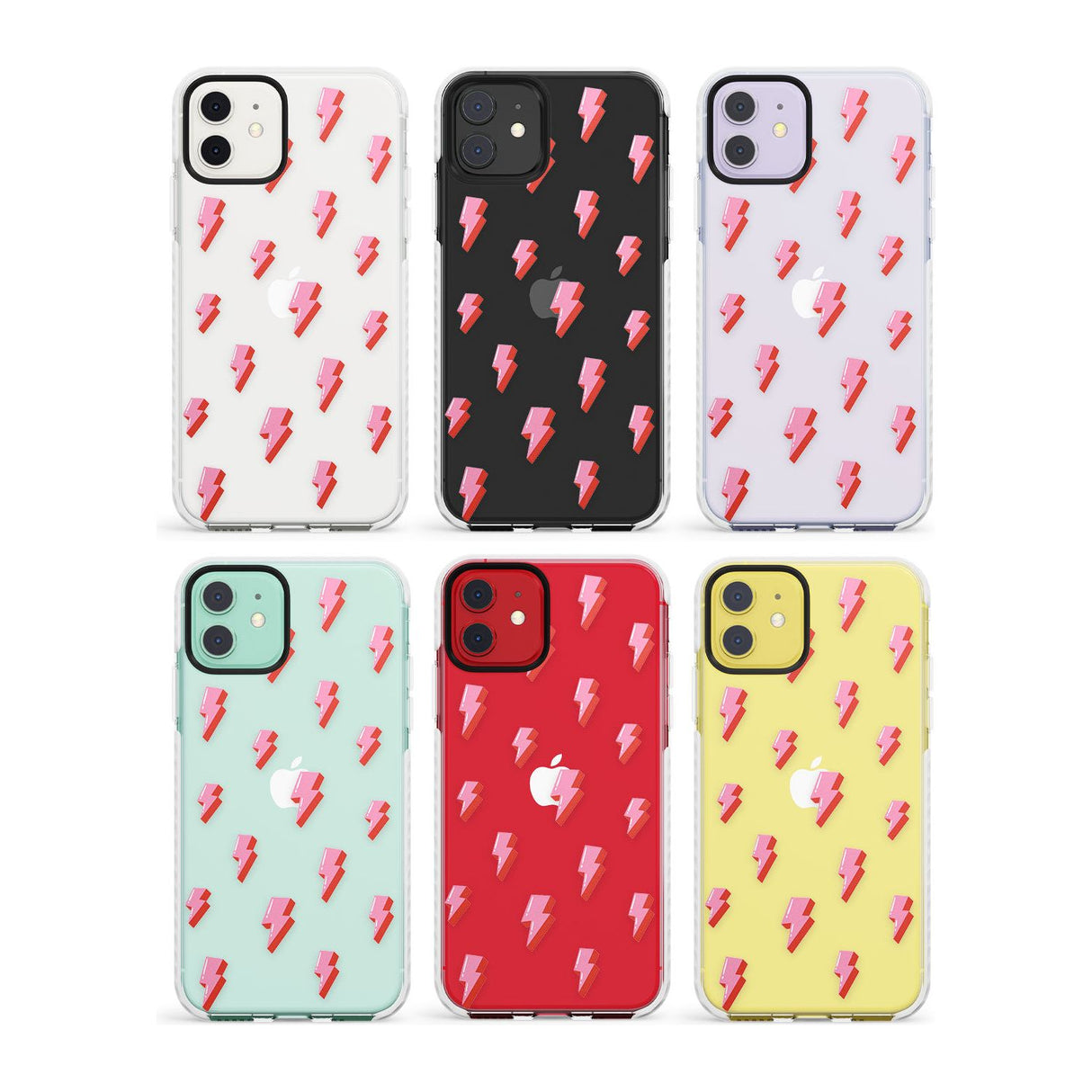 Pink Bolt Pattern Impact Phone Case for iPhone 11, iphone 12