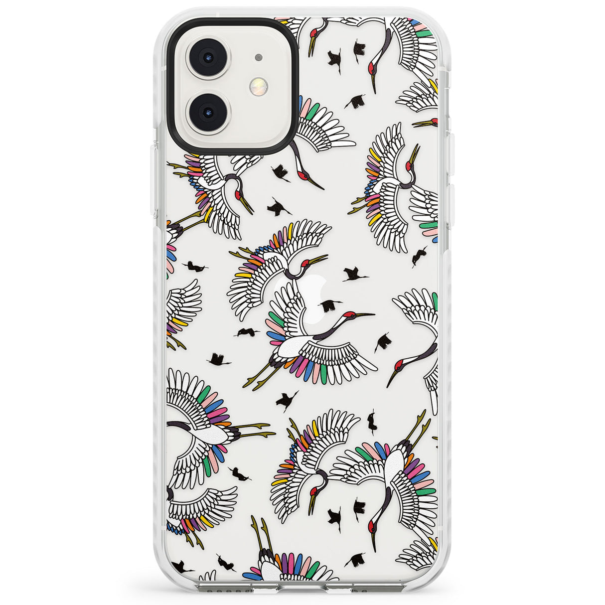 Colourful Crane Pattern Impact Phone Case for iPhone 11, iphone 12