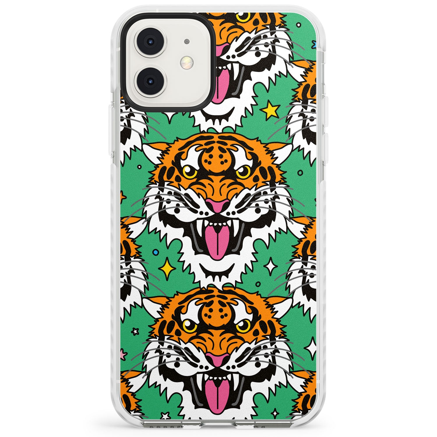Fierce Jungle Tigers (Green) Impact Phone Case for iPhone 11, iphone 12