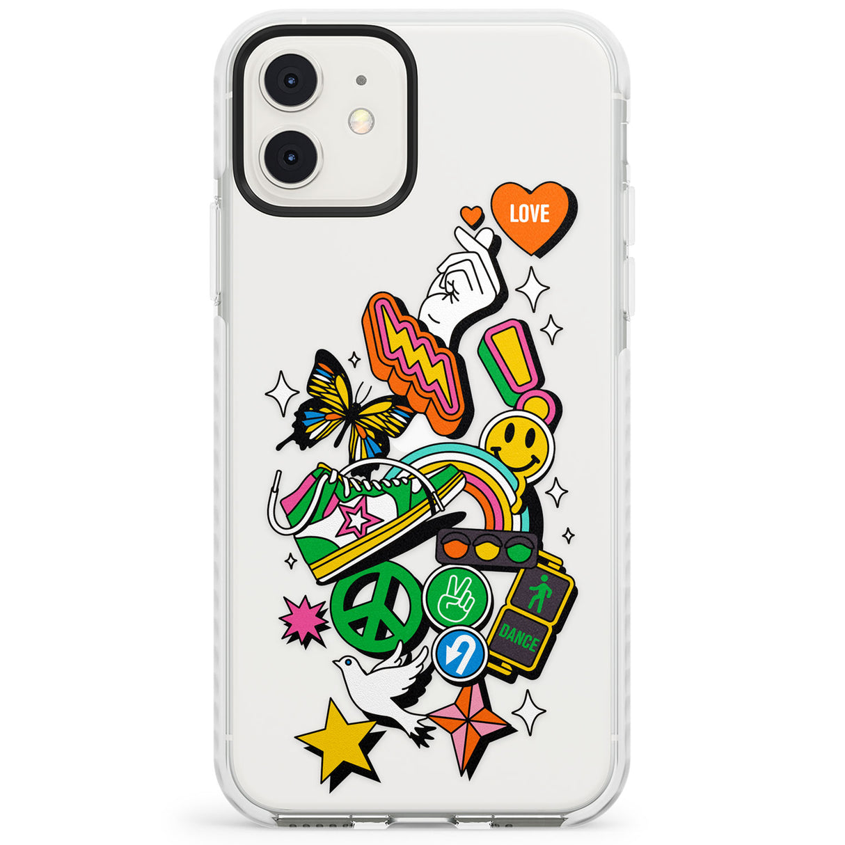 Nostalgic Sticker Collage Impact Phone Case for iPhone 11, iphone 12