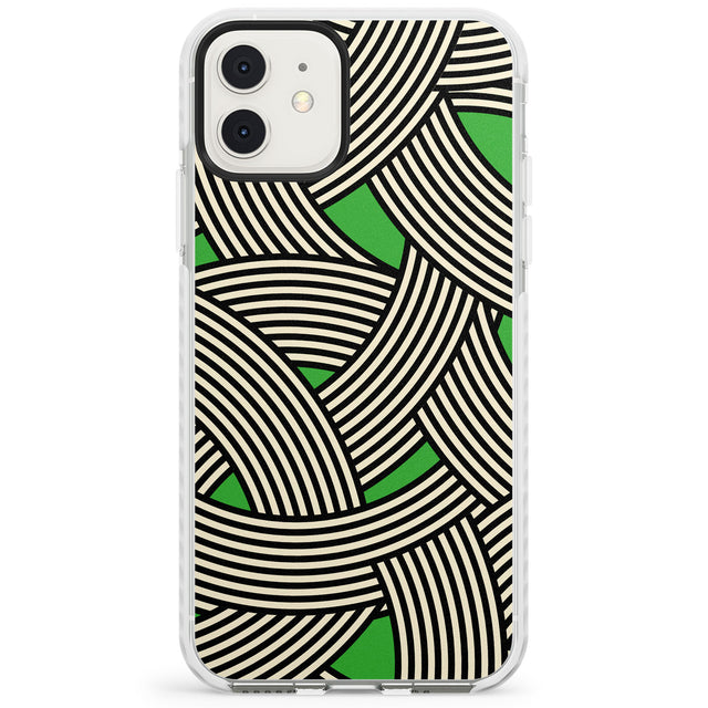 Green Optic Waves Impact Phone Case for iPhone 11, iphone 12
